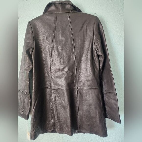 Jones New York Chocolate Leather Jacket New With Tags - Picture 5 of 11